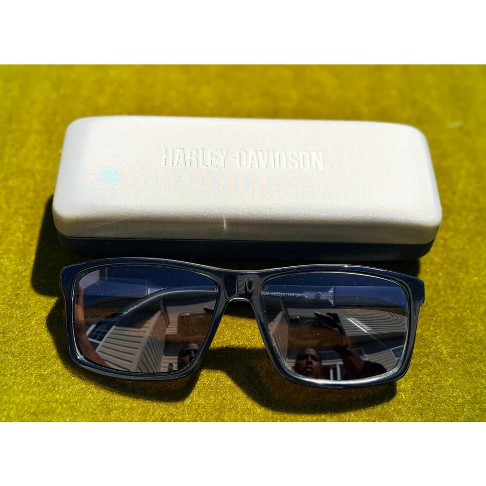 🏍 NEW Harley-Davidson Men's Polarized Sunglasses Black/Smoke Frame w/ Hard Case
